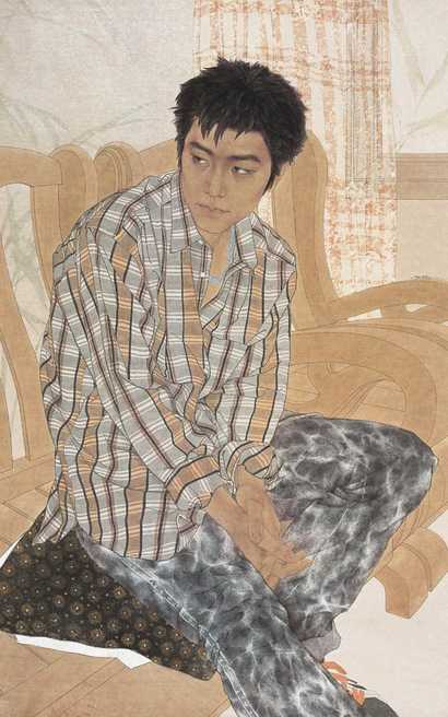 王冠军 2005年作 小月 镜心